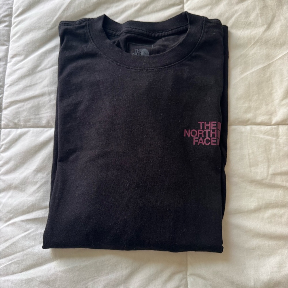 The North Face Black Long Sleeve with Pink Logo